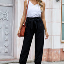  Belted Casual Pocketed Pants