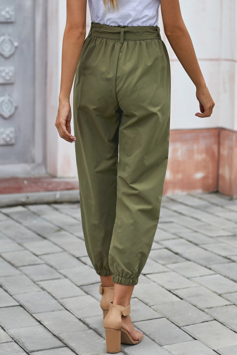 Belted Casual Pocketed Pants