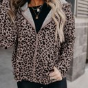  Leopard Hoodie Zip Up Jacket