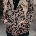  Leopard Hoodie Zip Up Jacket