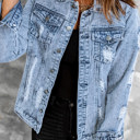  Vintage Washed Front Pockets Denim Jacket