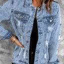  Vintage Washed Front Pockets Denim Jacket