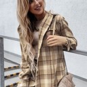   Plaid Flap Pocket Hooded Jacket