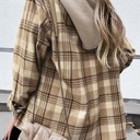  Plaid Flap Pocket Hooded Jacket