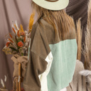  Color Block Patchwork Vintage Corduroy Jacket