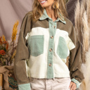  Color Block Patchwork Vintage Corduroy Jacket