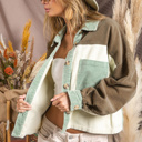  Color Block Patchwork Vintage Corduroy Jacket