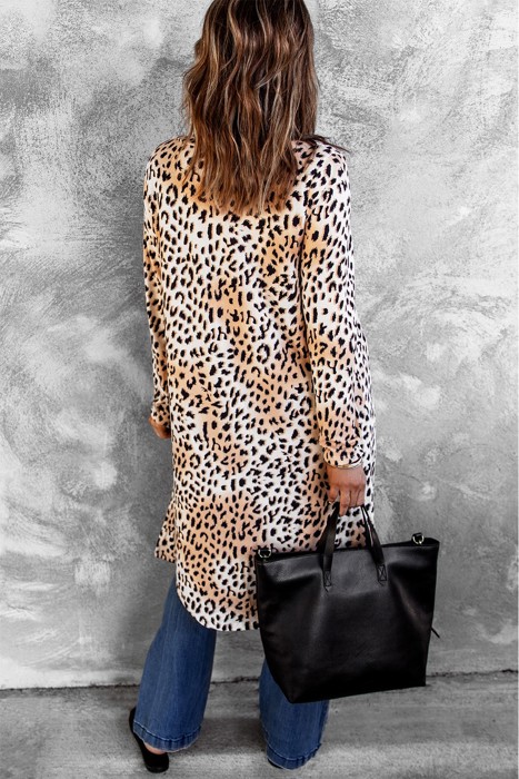 Leopard Open Front Duster Cardigan | 2 Colors |