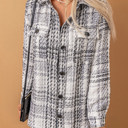  Plaid Chest Pockets Buttoned Jacket