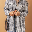  Plaid Chest Pockets Buttoned Jacket