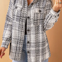  Plaid Chest Pockets Buttoned Jacket