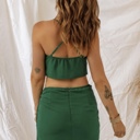  Drape Crop Top and Wrap Skirt Set