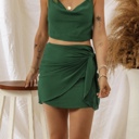  Drape Crop Top and Wrap Skirt Set