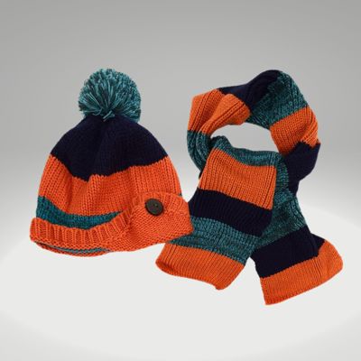 Kids Beanie and Scarf Set Pumpkin