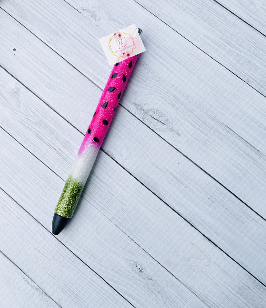 Watermelon Theme Glitter Gel Pen | Gel Pen | Refillable Pen | Custom Pen