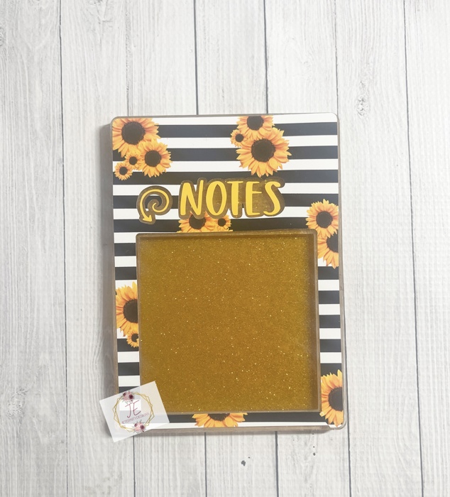 Stripe Sunflower Sticky Note Holder | Desk Accessory | Gifts | Teacher Gift | Nurse Gift | 