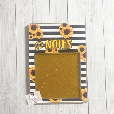 Stripe Sunflower Sticky Note Holder | Desk Accessory | Gifts | Teacher Gift | Nurse Gift | 