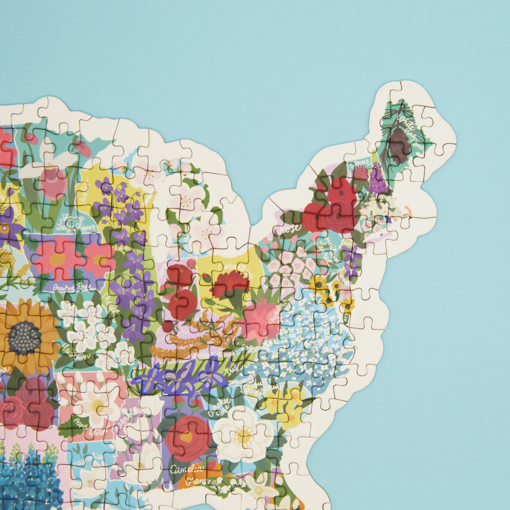 Map Shaped State Flower Puzzle