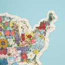  Map Shaped State Flower Puzzle