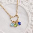 Style 1 Heart Clasp Birthstone Charm Necklace