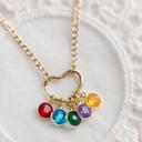 Style 1 Heart Clasp Birthstone Charm Necklace