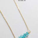 March Natural Gemstone Birthstone Necklace