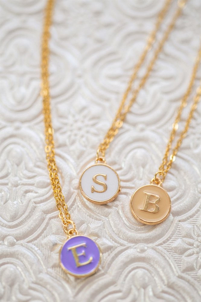 Colorful Initial Charm Necklace