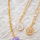  Colorful Initial Charm Necklace