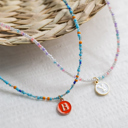  Initial Letter Beaded Choker Necklace