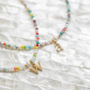  Multicolor Beaded Initial Letter Choker Necklace