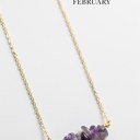 February Natural Gemstone Birthstone Necklace