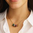  Paperclip Birthstone Charm Necklace