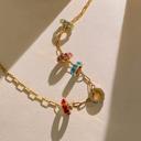  Paperclip Birthstone Charm Necklace