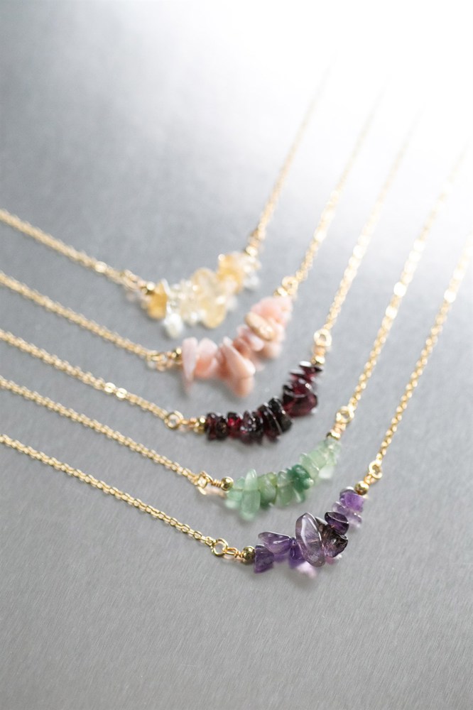 Natural Gemstone Birthstone Necklace