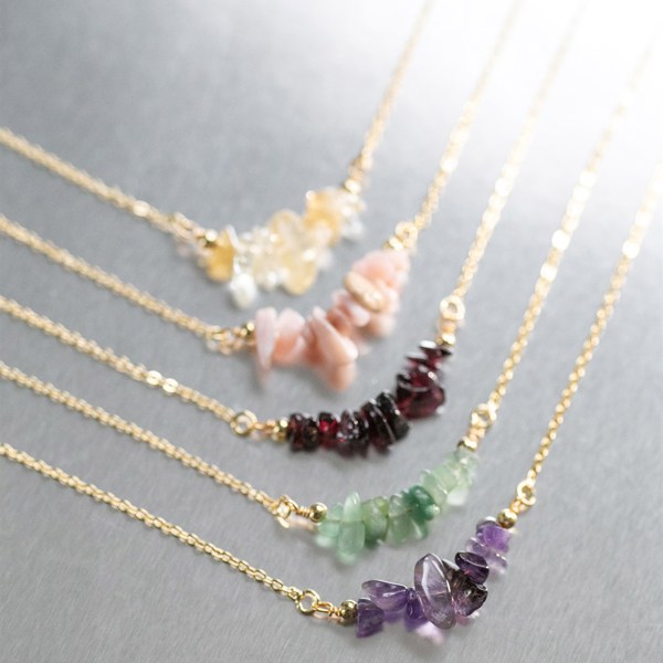 Natural Gemstone Birthstone Necklace