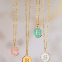  Colorful Initial Charm Necklace