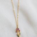 February Colorful Birth Flower Necklace