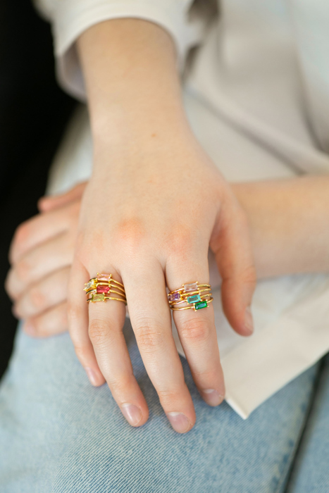 Baguette Birthstone Ring