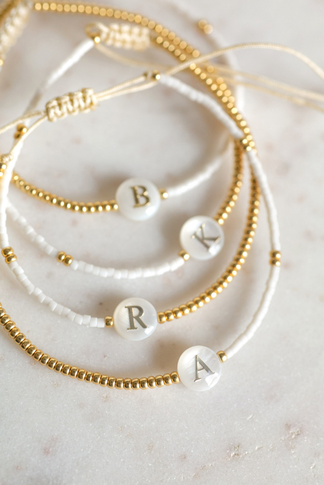 Pearl Initial Letter Bracelet