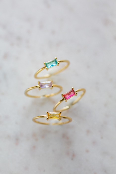 Baguette Birthstone Ring