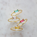  Baguette Birthstone Ring