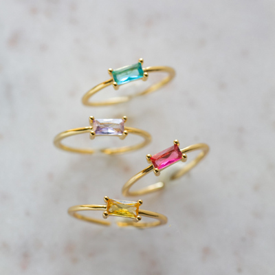 Baguette Birthstone Ring