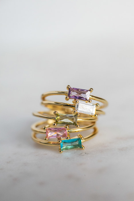 Baguette Birthstone Ring