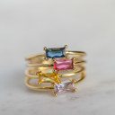  Baguette Birthstone Ring