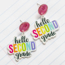 Hello Second Grade Back to School Teacher Earrings | Teacher Gift