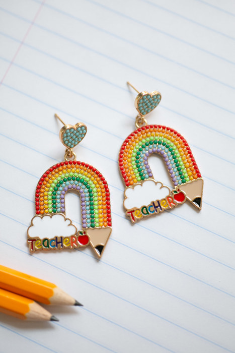 Back to School Beaded Teacher Earrings | Teacher Gifts