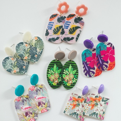 Colorful Boho Tropical Summer Earrings