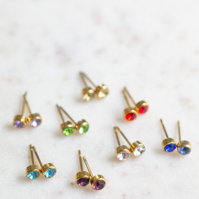 Birthstone Stud Earrings