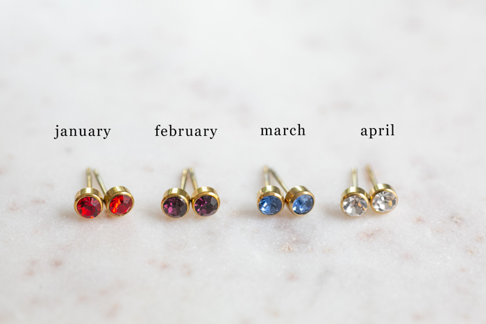 Birthstone Stud Earrings