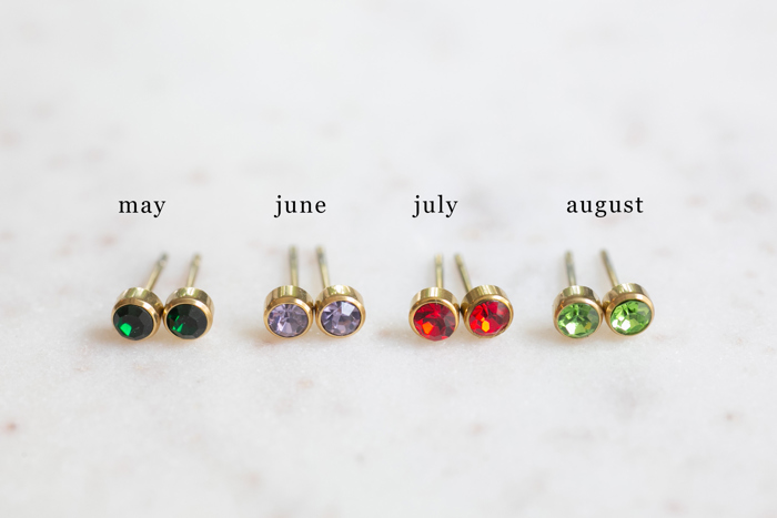 Birthstone Stud Earrings